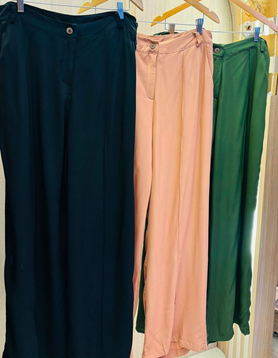 Calça Wide Visco Sarja