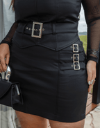Conjunto Couro com Fivelas