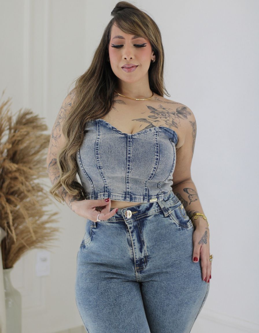 Top Jeans Marmorizado