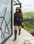 Conjunto Couro com Fivelas