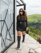Conjunto Couro com Fivelas
