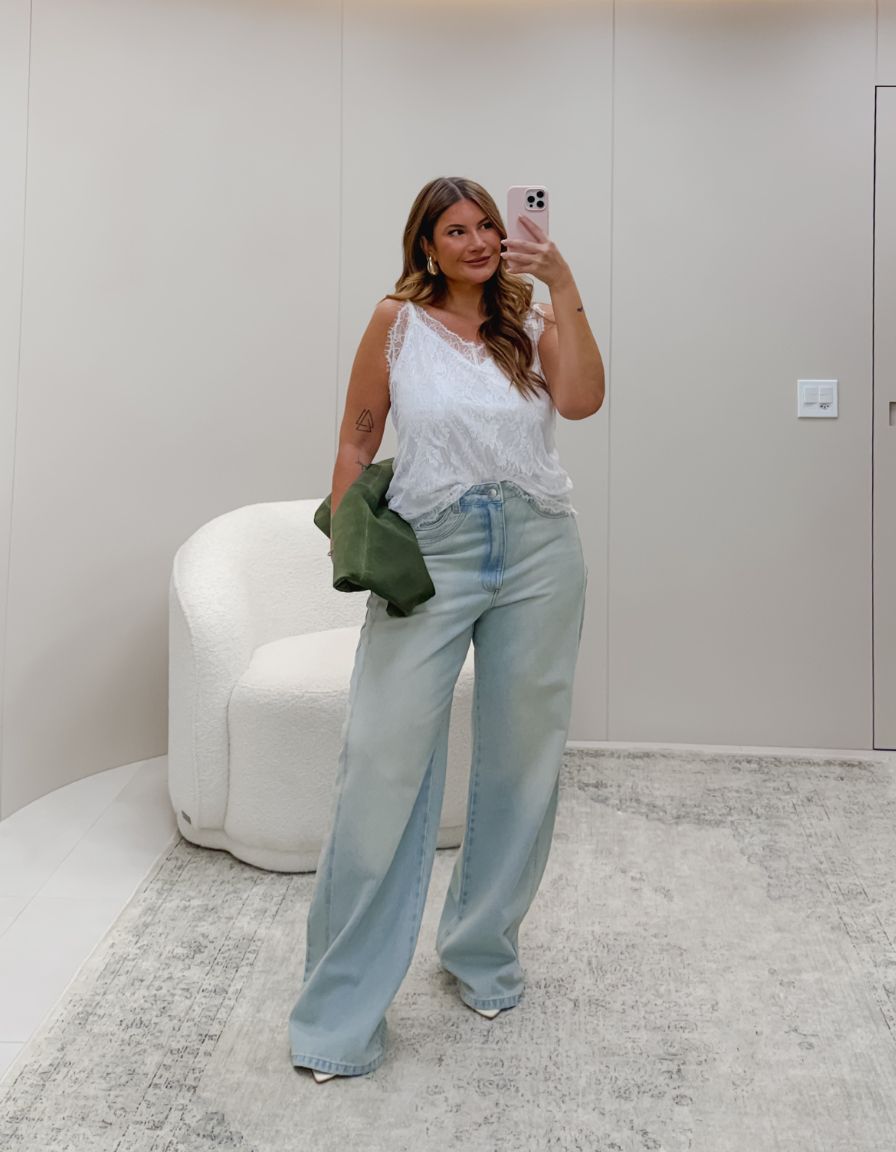Calça Wide Leg Jeans