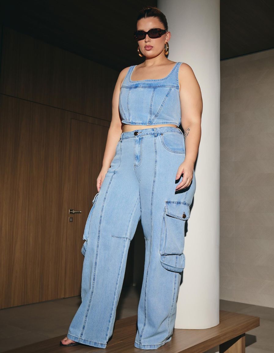 Calça Cargo Jeans Signature