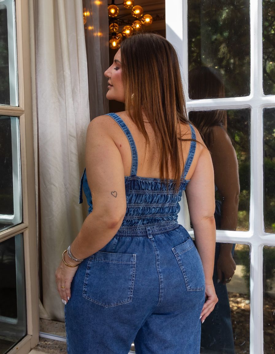Cropped Jeans com Fivelas