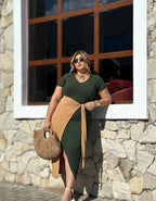 Vestido Midi Bicolor Gabriela