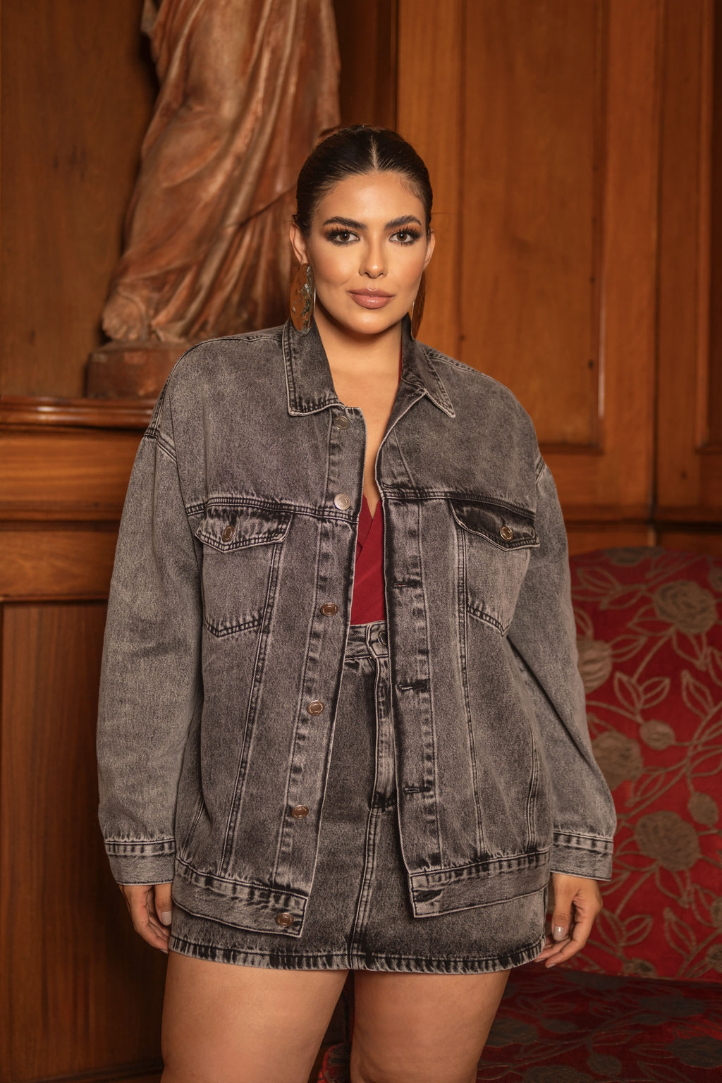 Saia Jeans Over Black