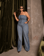 Calça Wide Leg com Faixa Lateral