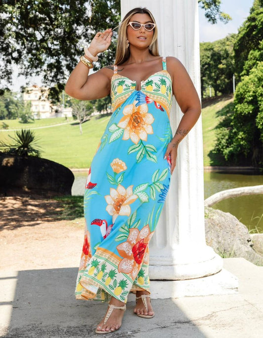 Vestido Camila Azul Turquesa