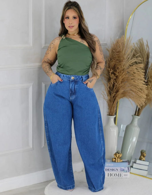Calça Balloon jeans