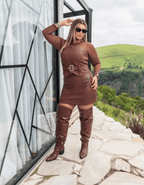 Conjunto Couro com Fivelas
