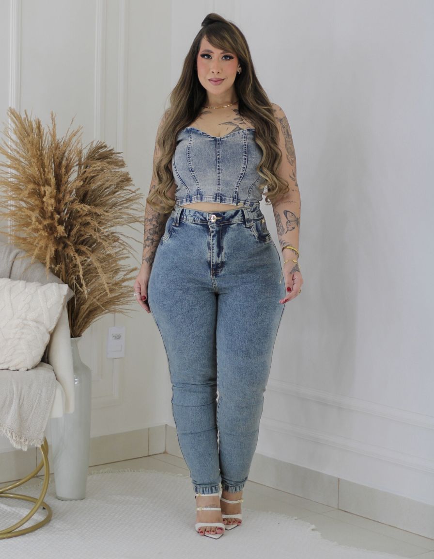 Calça Skinny Marmorizada