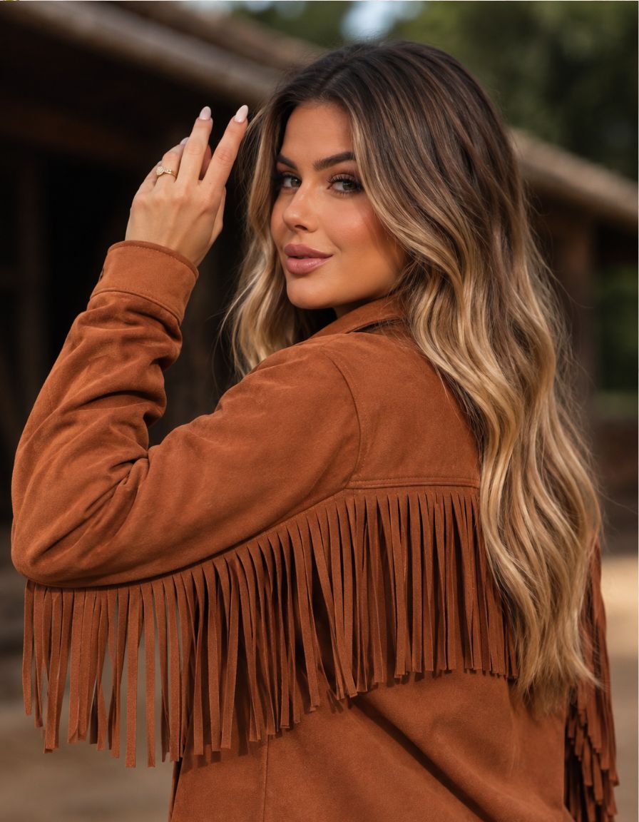 Jaqueta Franjas Suede