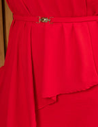 Conjunto Blusa Assimétrica Com Cinto e Shorts Saia