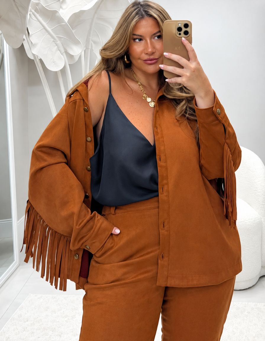 Jaqueta Franjas Suede