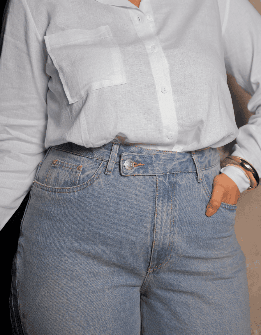 Calça Wide Leg com Faixa Lateral