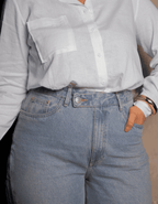 Calça Wide Leg com Faixa Lateral
