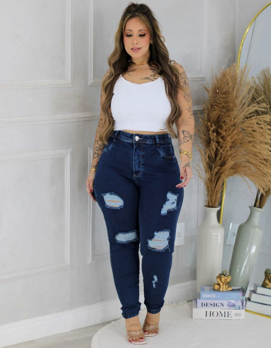 Calça Skinny Destroyed