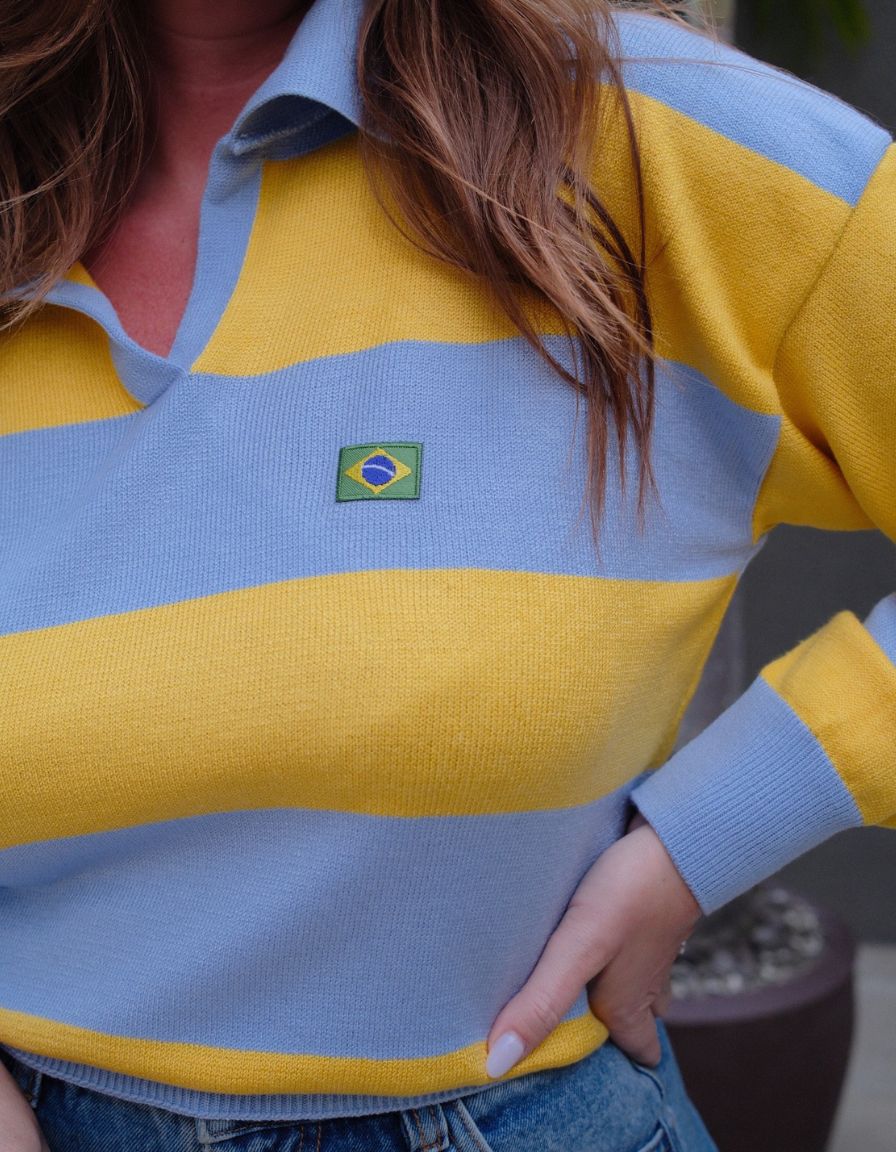 Blusa Polo Listrada Brasil