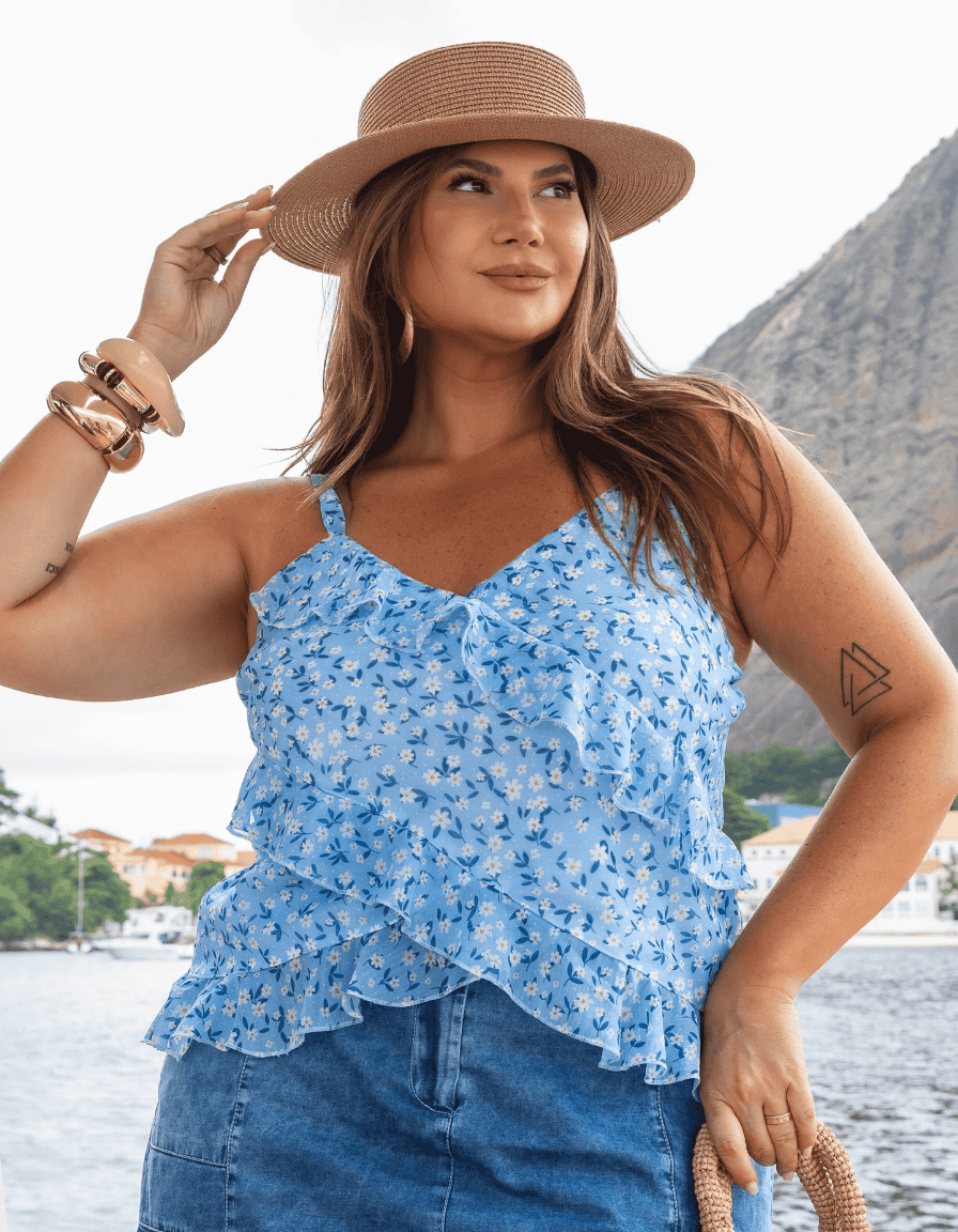 Blusa Sabrina Alça Babados