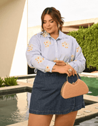 Camisa Listrada Bordada