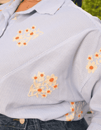 Camisa Listrada Bordada