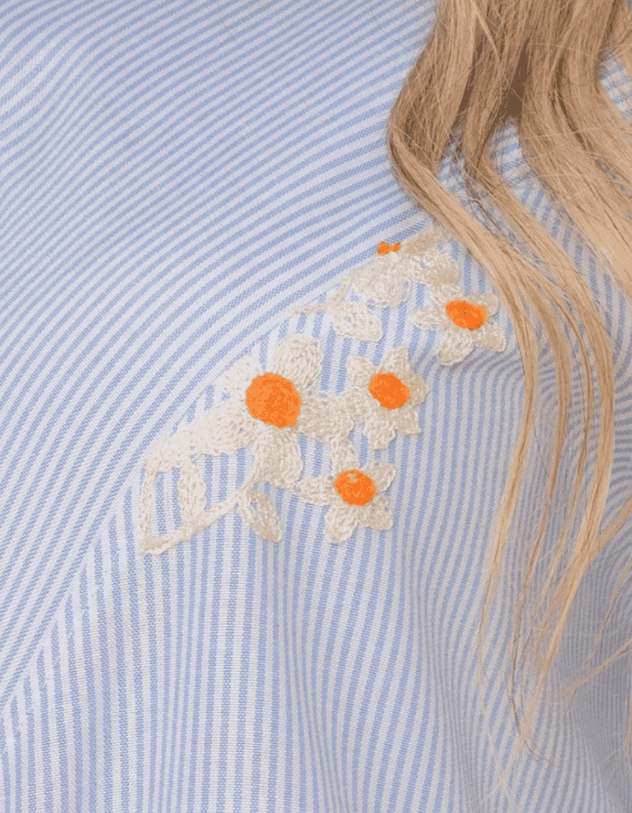 Camisa Listrada Bordada