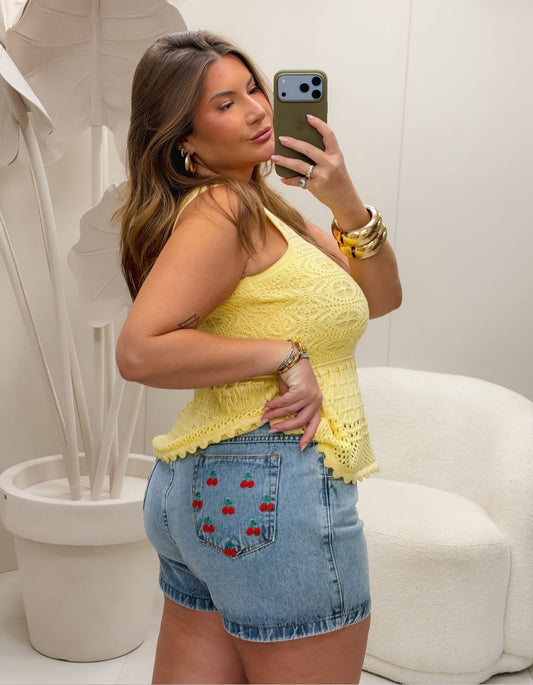 Shorts Jeans Cherry