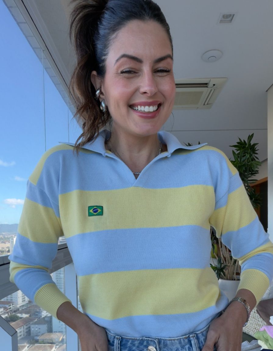 Blusa Polo Listrada Brasil