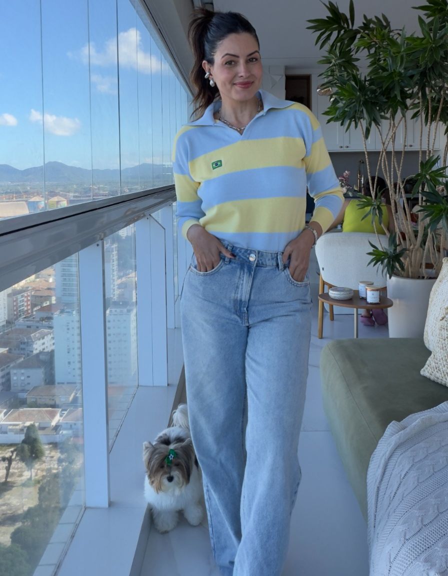 Blusa Polo Listrada Brasil