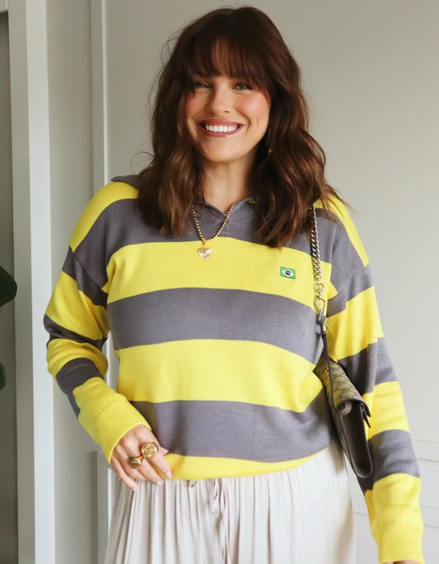 Blusa Polo Listrada Brasil