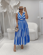 Vestido Midi Listrado