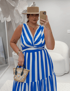 Vestido Midi Listrado