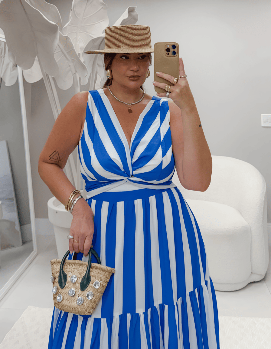 Vestido Midi Listrado