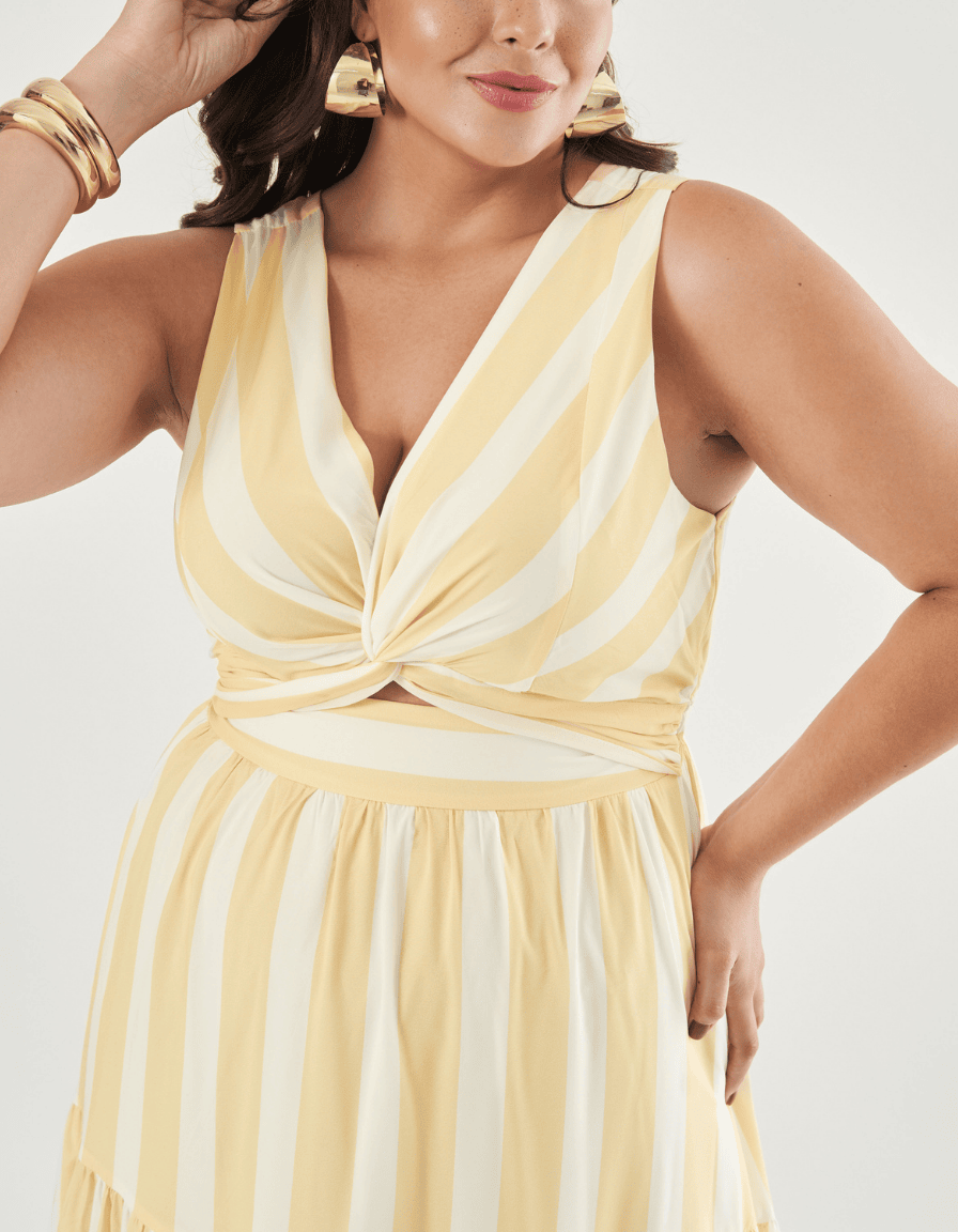 Vestido Midi Listrado