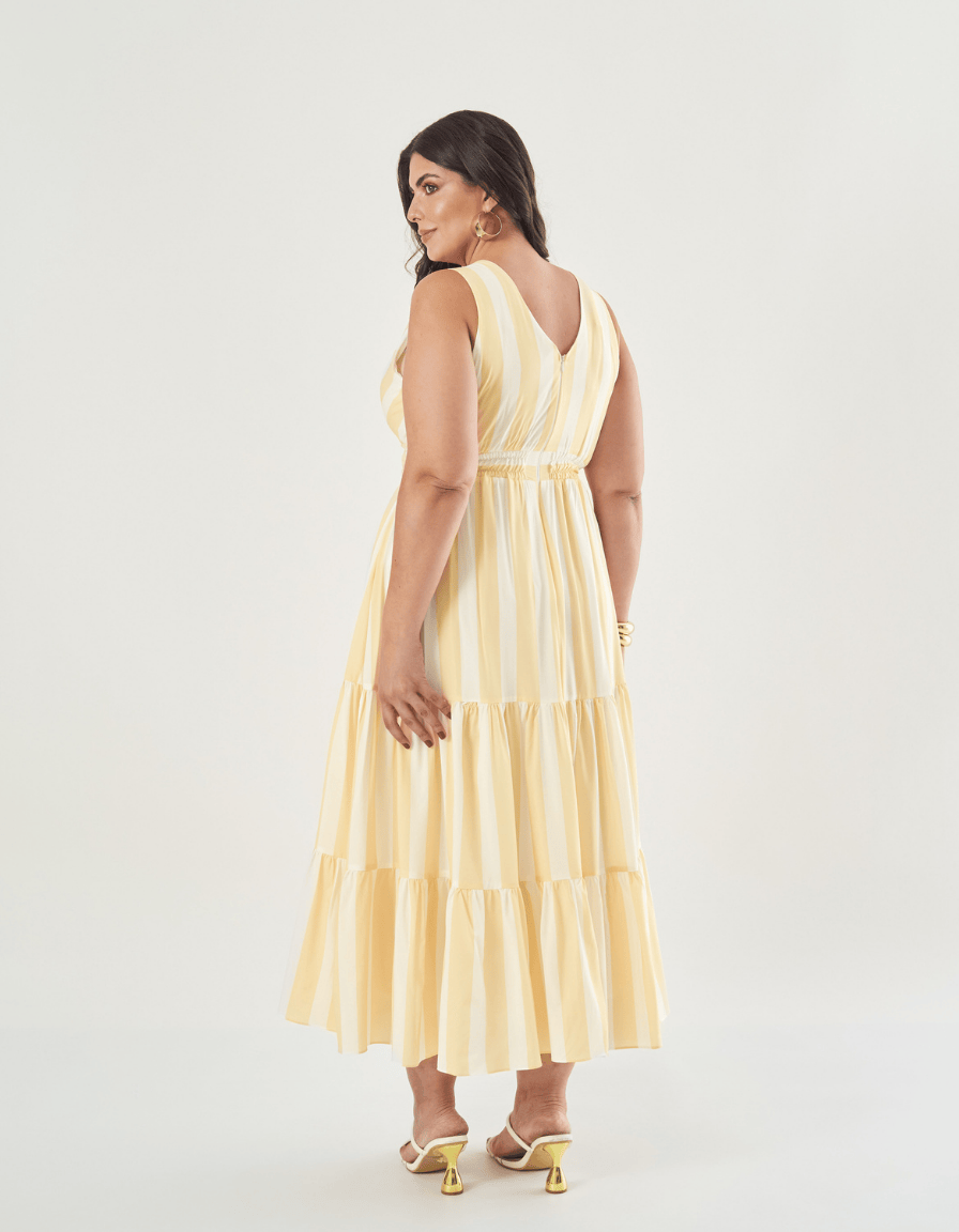 Vestido Midi Listrado