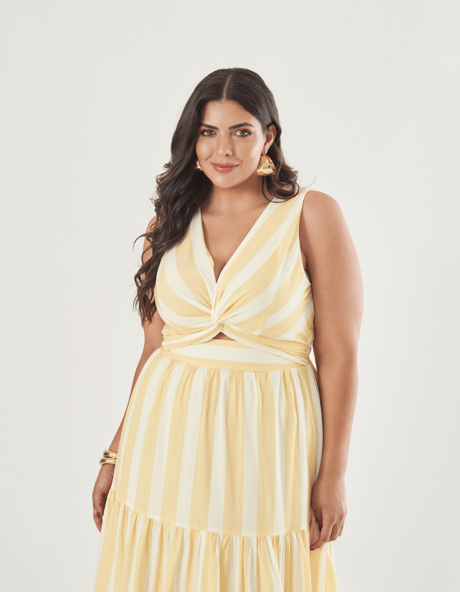 Vestido Midi Listrado