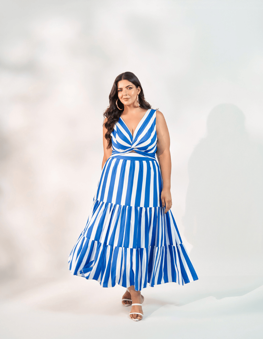 Vestido Midi Listrado