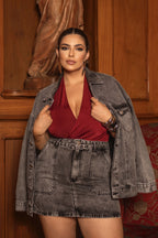 Saia Jeans Over Black