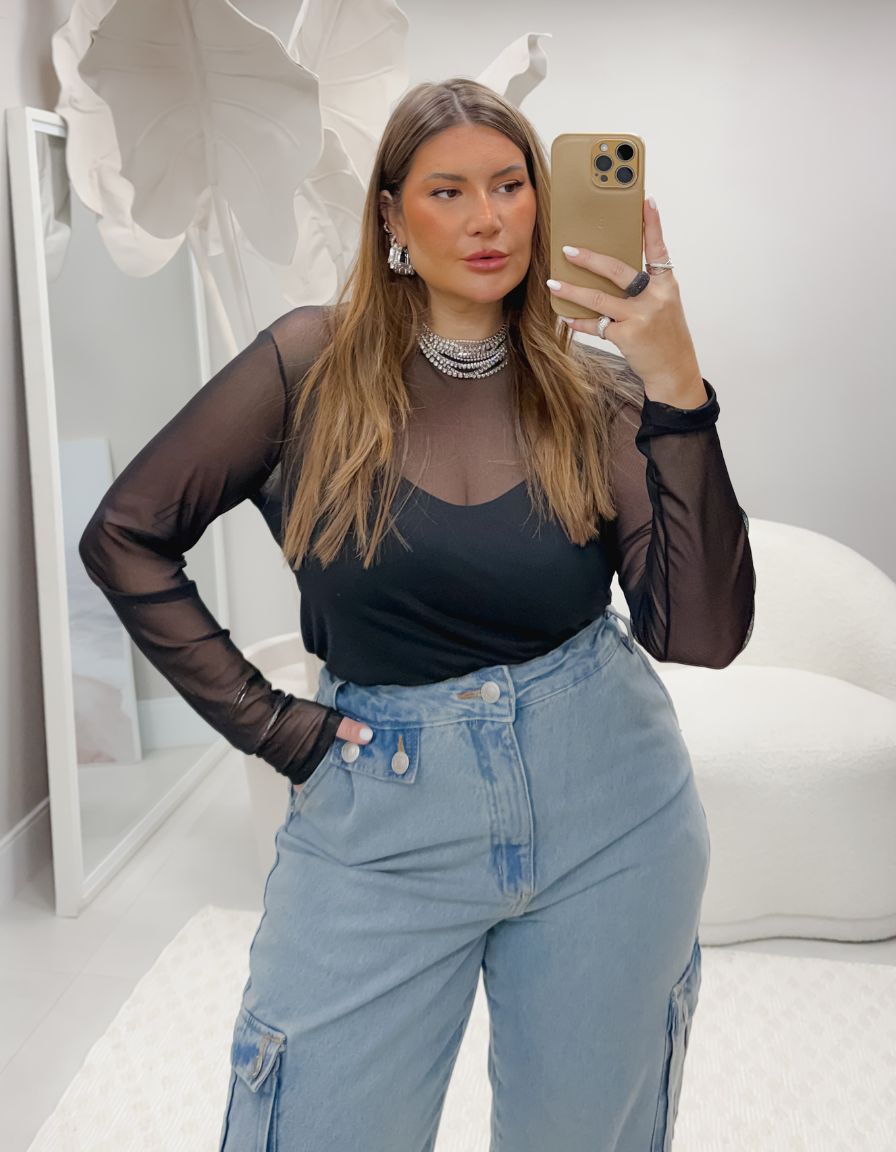 Calça Cargo Denim