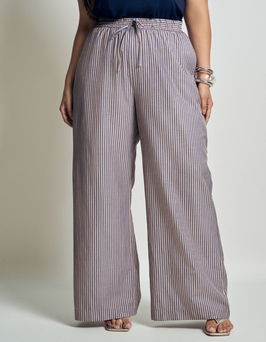 Calça Listrada Algodão