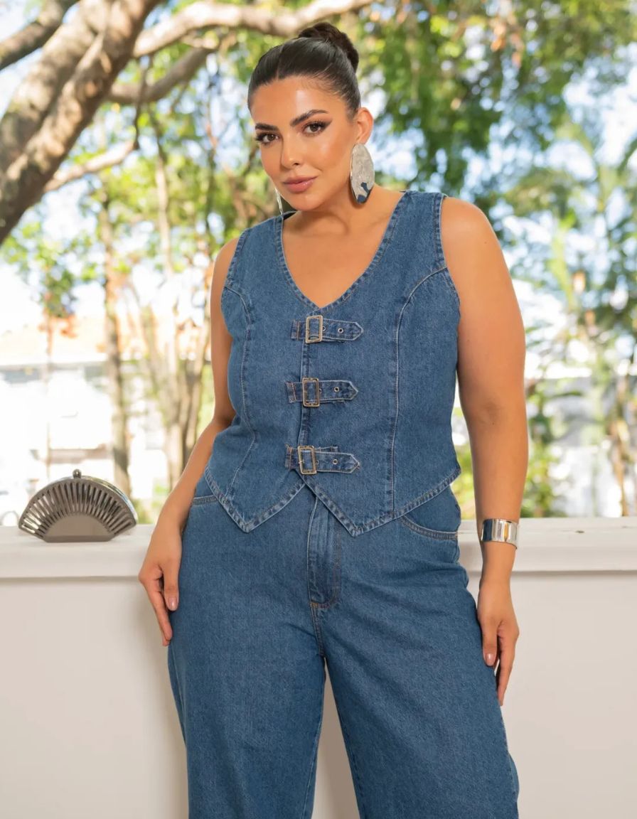 Calça Jeans Wide Leg Fusion