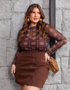 Blusa Tule Xadrez