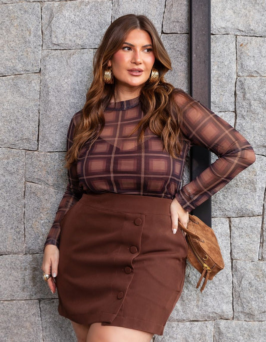 Blusa Tule Xadrez