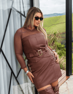 Conjunto Couro com Fivelas