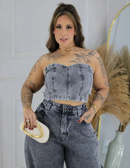 Top jeans Grafite