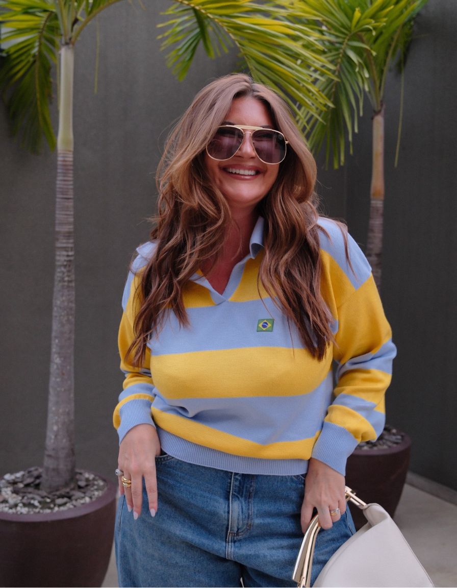 Blusa Polo Listrada Brasil