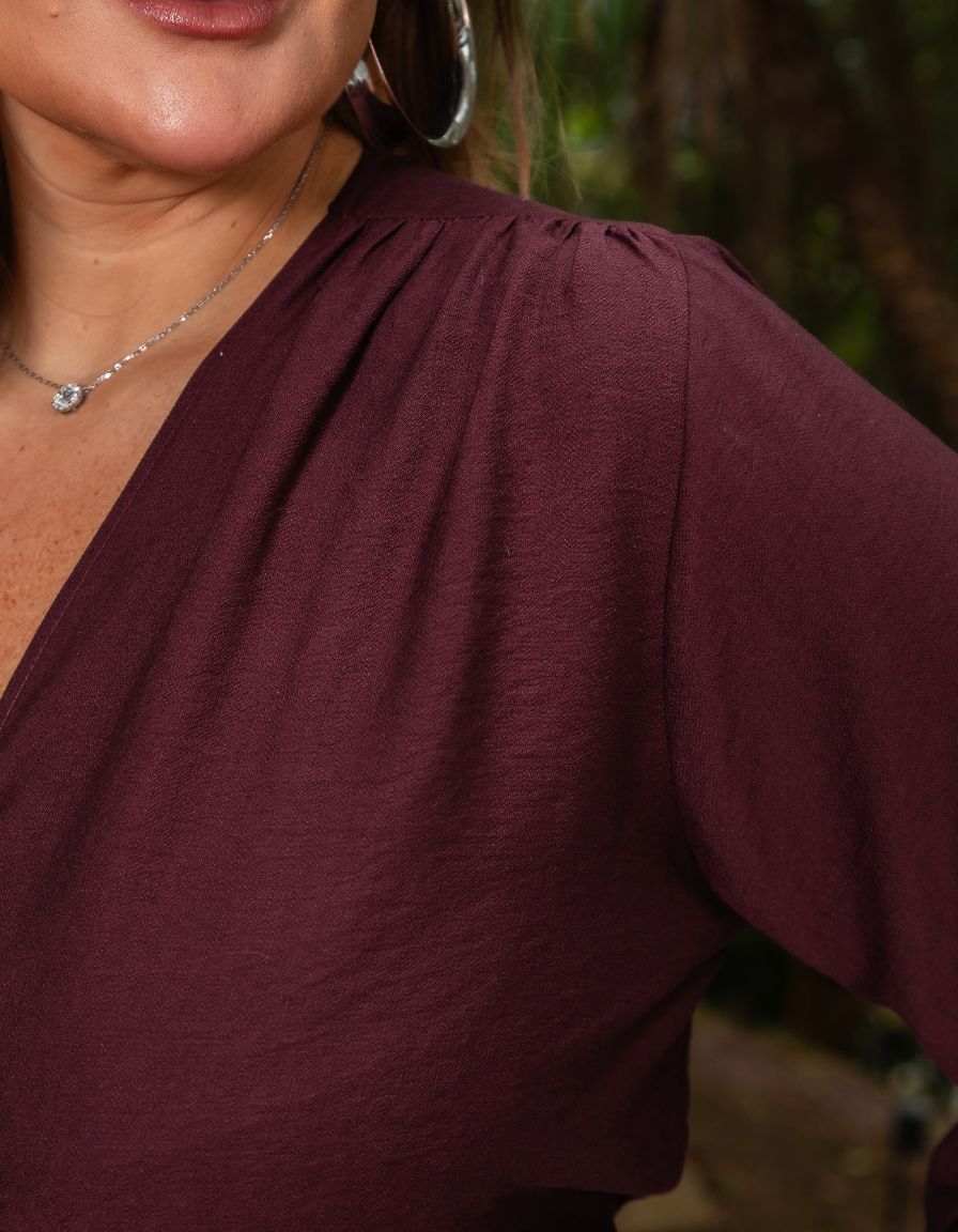 Conjunto Calça Pantalona e Blusa Transpassada